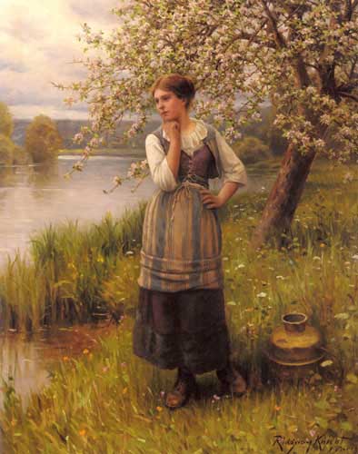 Painting Code#11475-Knight, Daniel Ridgway(USA): Beneath The Apple Tree