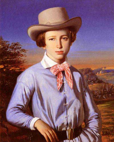 Painting Code#11486-Laurent, François(France): Young Man with a Hat