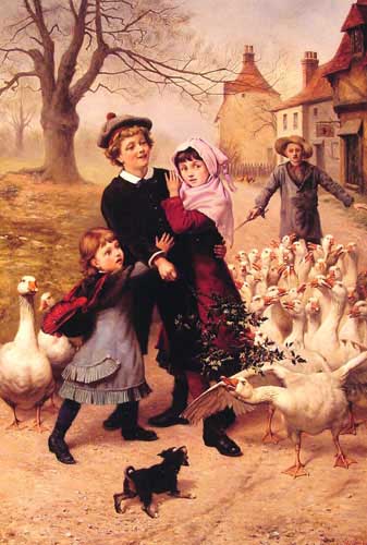 Painting Code#11504-Weeks, Herbert William(England): A Wee Bit Frightened