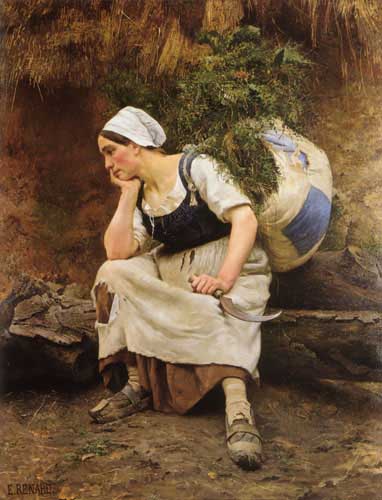 Painting Code#11585-Renard, Emile(France): Le Repos