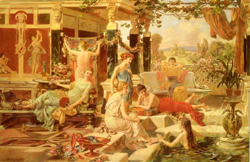 Painting Code#11695-Oberhausen, Emmanuel: The Roman Bath