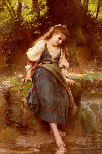 Painting Code#11716-Perrault, Leon Bazile(France): Nature's Mirror