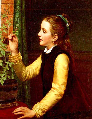 Painting Code#11732-Portielje, Jan Frederik Pieter(Belgium): The Butterfly