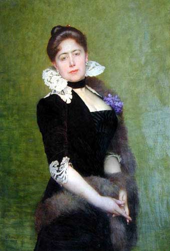 Painting Code#11735-Lefebvre, Jules Joseph(France): Portrait of a Lady