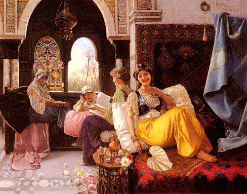 Painting Code#11744-Quintana, Blas Olleras y(Florence): A Harem Scene