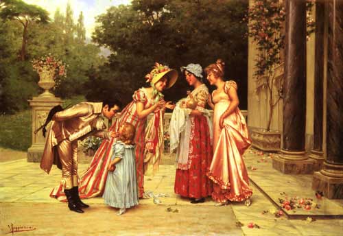 Painting Code#11765-Reggianini, Vittorio(Italy): Admiring the Newborn