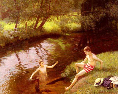 Painting Code#11817-Schuster, Karl Maria(Austria): A Summer Afternoon