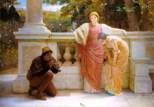 Painting Code#11862-Perugini, Charles Edward(France): The Lizard Charmer