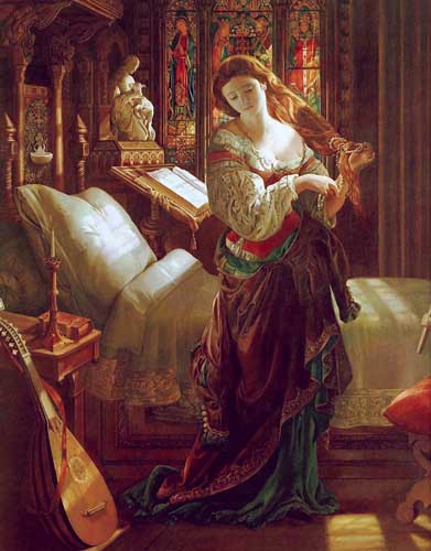 Painting Code#11889-Maclise,Daniel (Ireland): Madeline after Prayer