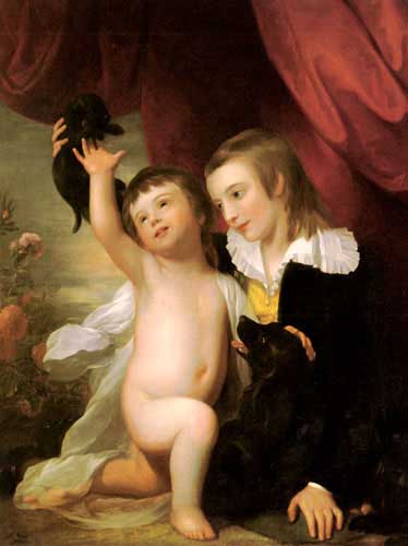 Painting Code#11912-West, Benjamin: Portrait of Raphael West and Benjamin West, Jr.