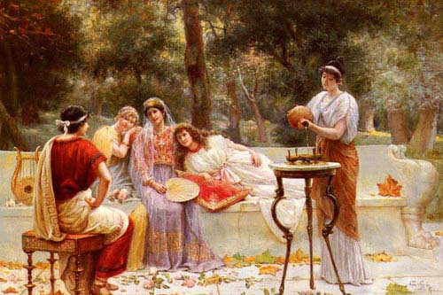 Painting Code#11947-Zoffoli, A(Italy): Classical Figures In A Garden