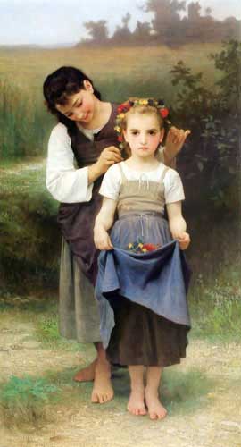 Painting Code#12033-Bouguereau, William(France): The Jewel of the Fields