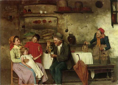 Painting Code#12058-Sani, Alessandro(Italy): The Puppet Show 