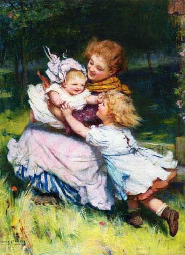 Painting Code#12375-Arthur John Elsley - Peep Bo!