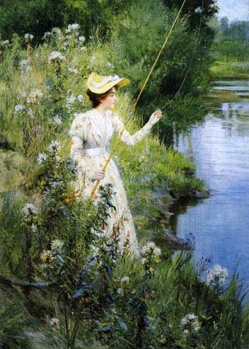 Painting Code#12376-Francis Coates Jones - The Gentle Angler