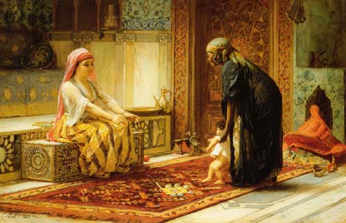 Painting Code#12404-Frederick Arthur Bridgeman - The First Steps
