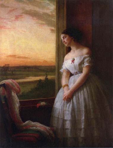 Painting Code#12431-George Cochran Lambdin - Reverie, Sunset Musings