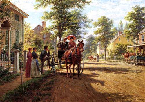 Painting Code#12457-Edward Lamson Henry - One Sunday Afternoon