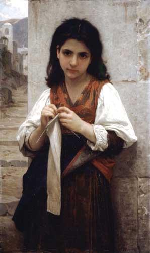 Painting Code#12599-Bouguereau, William - Tricoteuse