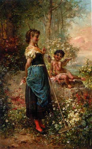 Painting Code#1406-Zatzka, Hans(Austria): The Love Letter 