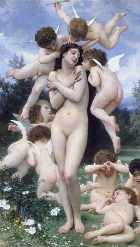 Painting Code#1416-Bouguereau, William(France): Springtime