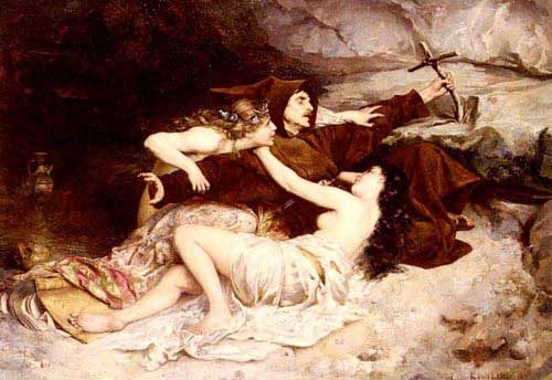 Painting Code#1469-Leloir, Alexandre Louis(USA): The Temptation Of Saint Anthony