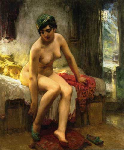 Painting Code#1658-Frederick Arthur Bridgeman - After the Bath