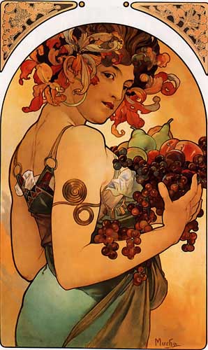 Painting Code#1719-Mucha, Alphonse Maria(Czechoslovakia): Fruit