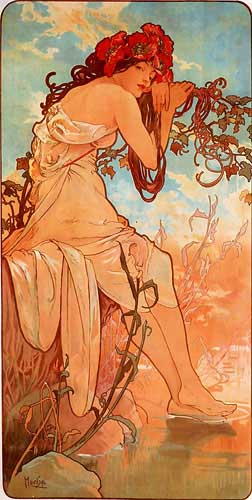 Painting Code#1720-Mucha, Alphonse Maria(Czechoslovakia): Summer