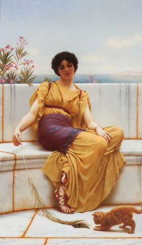 Painting Code#1740-Godward, John William(England): Idleness