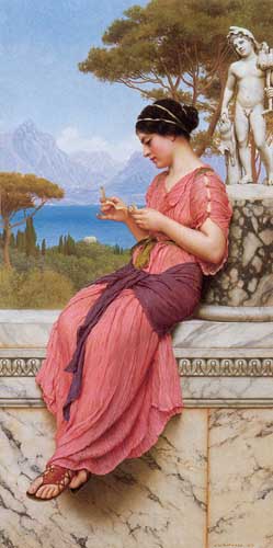 Painting Code#1745-Godward, John William(England): The Love Letter