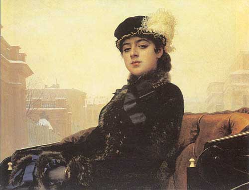 Painting Code#1809-Kramskoy, Ivan Nikolaevich(Russia): Portrait of a Woman