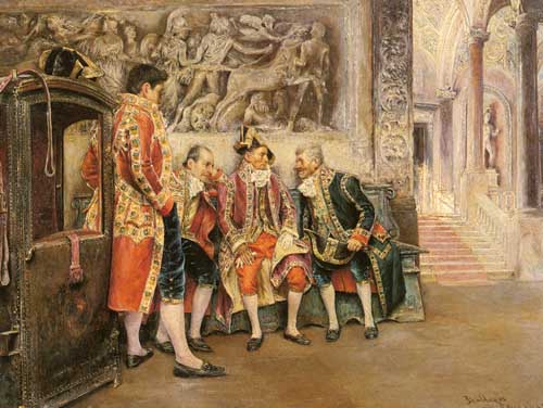 Painting Code#1874-Arnosa, Jose Gallegos y: Waiting for his Eminence