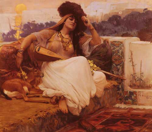 Painting Code#1974-Bridgman, Frederick Arthur(USA): L'Indolence