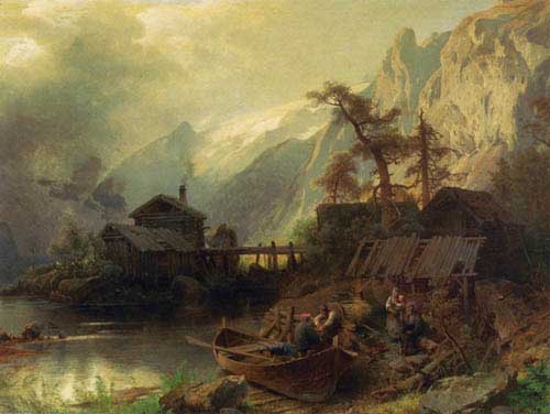 Painting Code#20002-Herman Herzog - By the Banks