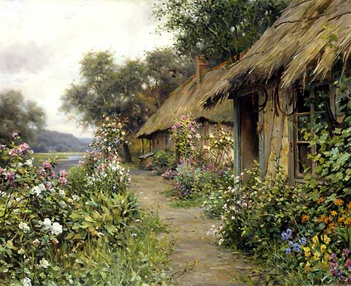 Painting Code#20033-Louis Aston Knight - Summer Garden, Normandy