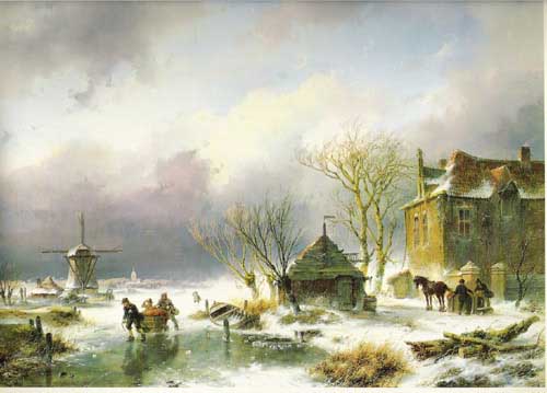 Painting Code#20087-Schelfhout, Andreas(Netherlands): Winter