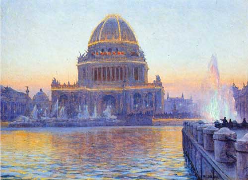 Painting Code#20139-Walter Launt Palmer - Twilight at the World's Columbian Exposition