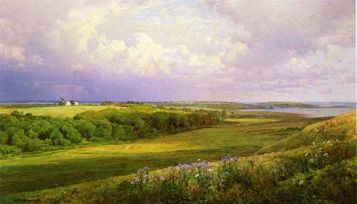 Painting Code#20156-William Trost Richards - The Waston Farm, Conanicut, Rhode Island