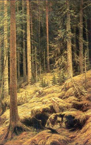 Painting Code#20172-Ivan Ivanovich Shishkin - Thickets