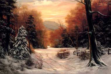 Painting Code#20199-Egidio Antonaccio - Snow Covered Morning