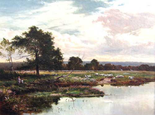 Painting Code#2052-ney Richard Percy(UK): Green Pastures by Still Waters