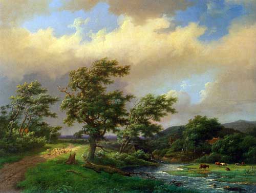 Painting Code#2067-Koekkoek, Marianus Adrianus(Holland): The Approaching Storm