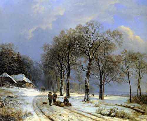 Painting Code#2095-Koekkoek, Barend Cornelis(Holland): Winter landscape