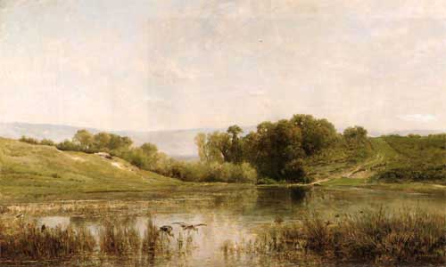 Painting Code#2324-Daubigny, Charles-François(France): L'Etang De Gijlieu