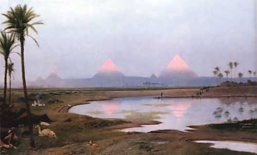 Painting Code#2349-Gerome, Jean-Leon(France): Arab Encampment