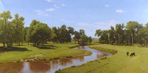 Painting Code#2381-Gjertson, Stephen(USA): Morning on the Zumbro