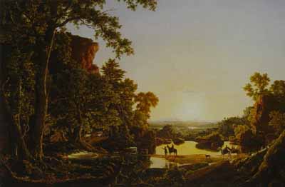 Painting Code#2459-Church, Frederic Edwin(USA): Hooker and Company Journeying through the Wilderness from Plymouth to Hartford in 1636