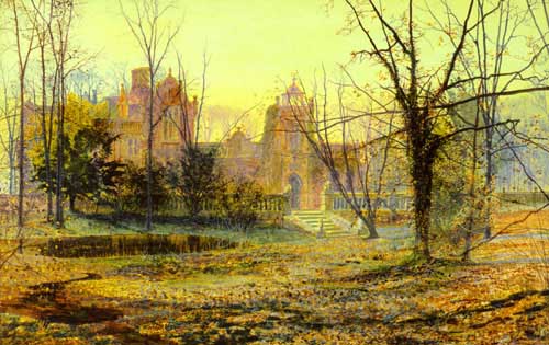 Painting Code#2606-Grimshaw, John Atkinson(England): Evening, Knostrop Old Hall
