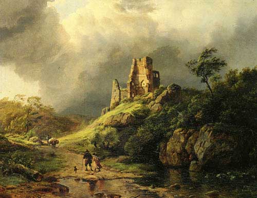 Painting Code#2637-Koekkoek, Barend Cornelis(Holland): The Approaching Storm